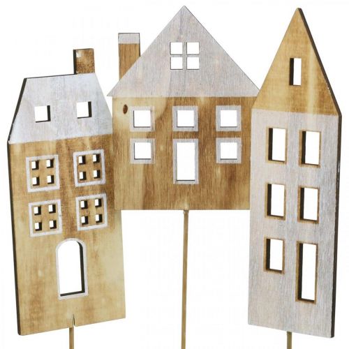 Floristik24 Husdekorasjon plugg tre natur, hvit tre dekorasjon H12.5 / 17.5 / 20cm 6stk