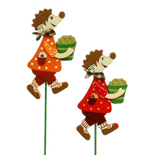 Floristik24 Høstpinner pinnsvin med kake 12stk