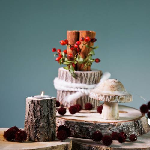 Floristik24 Tresopp naturlig / hvit H10cm