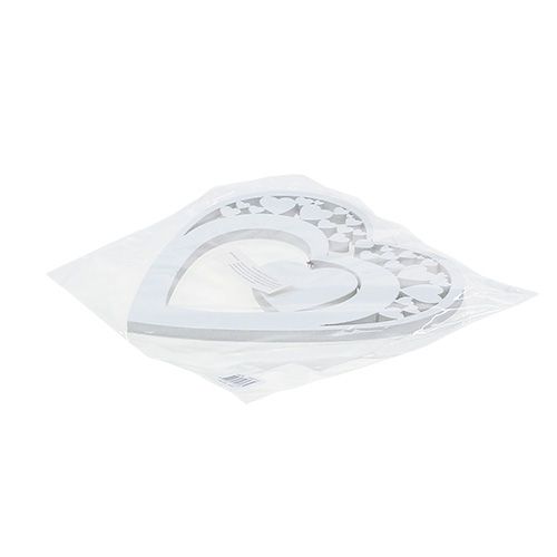 Floristik24 Hjerte å henge hvitt 23cm