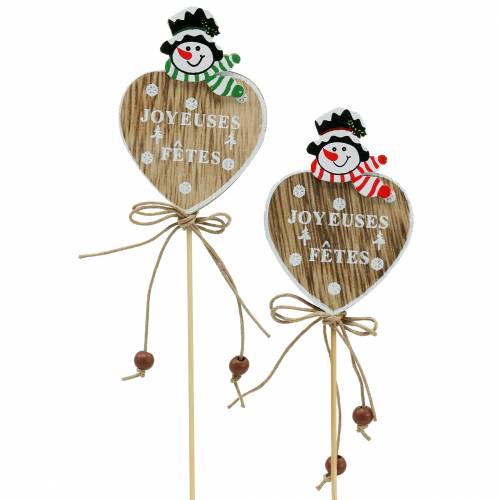 Deco plugghjerte med snømann 12stk
