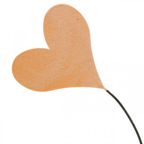 Bordpynt hjerter bryllup, hjertedekor metall oransje/gul H40cm 3stk