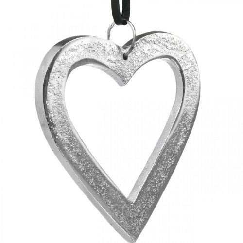 gjenstander Hjerte å henge, metallpynt, jul, bryllupsdekorasjon sølv 11 × 11cm