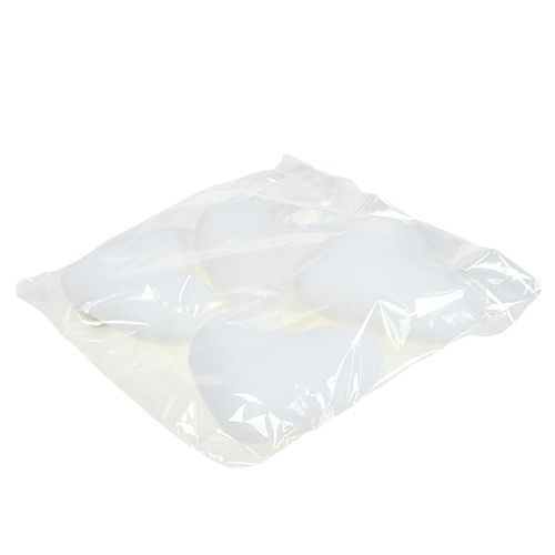 Floristik24 Hjerter strømmet til for å henge 15cm hvite 4stk