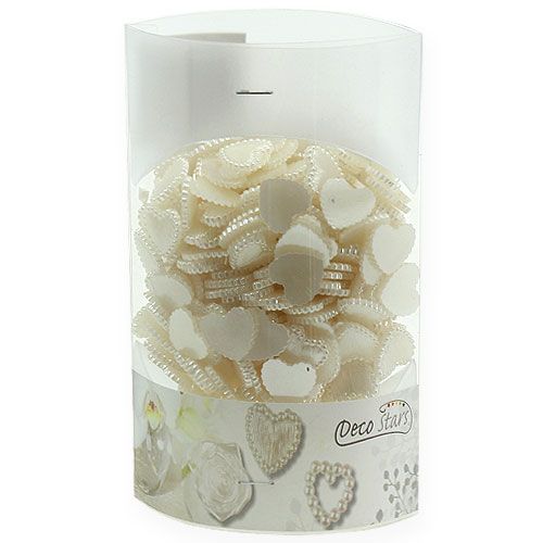 Floristik24 Spredt Mini Hearts Cream 1.3cm 300p