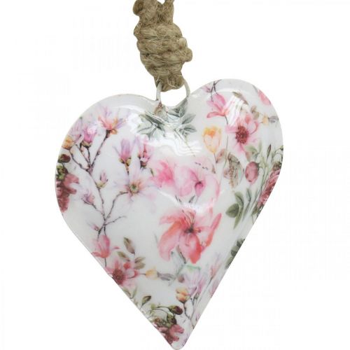 gjenstander Hjerte med blomstermønster, morsdag, metallanheng H9cm 3stk
