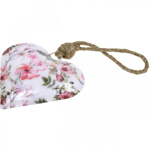 Floristik24 Hjerte med blomstermønster, morsdag, metallanheng H9cm 3stk