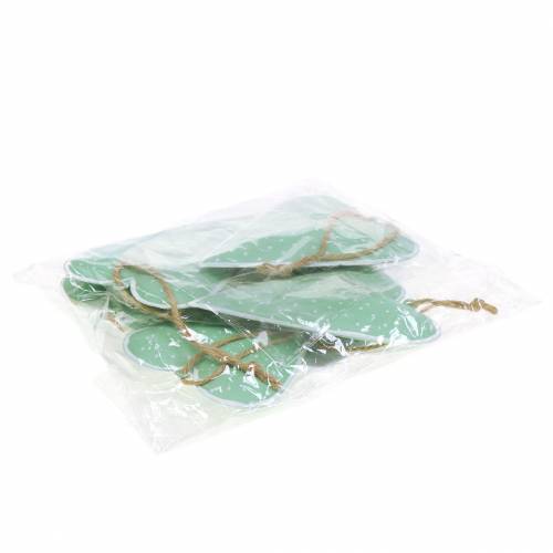 Floristik24 Hjertehenger metallgrønn, hvit prikkete H11cm 6stk