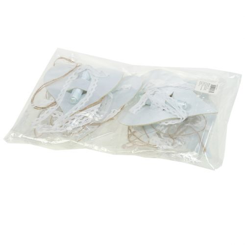 Floristik24 Hjertehenger med orkideerør hvit 16cm 6stk