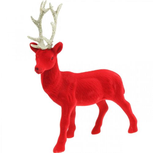 Floristik24 Dekorativ hjort dekorativ figur dekorativ reinflokk rød H28cm