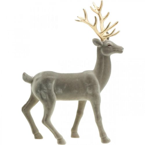 gjenstander Dekorativ hjort dekorativ figur dekorativ reinflokk grå H46cm