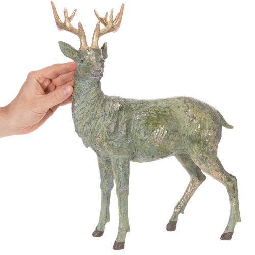 Hjortefigur, dekorativ, stående, detaljert, 43 cm | Floristik24.no