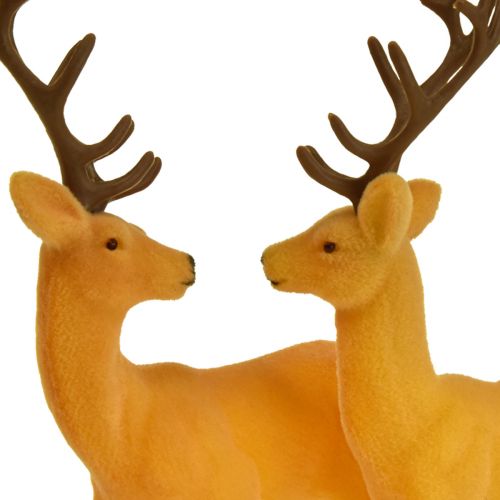 gjenstander Hjort deco reinsdyr gul brun flokket H20,5 cm sett med 2