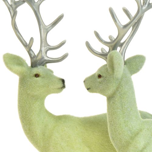 gjenstander Deer Deco Reinsdyrgrønn, grå kalveflokket 20 cm sett med 2