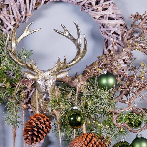 Floristik24 Rådyrhode for veggdekorasjon gull, sølv 36cm x 48cm