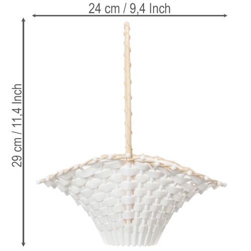 Kurv til bryllupsblomsterpike 24 cm x 17 cm | Floristik24.no