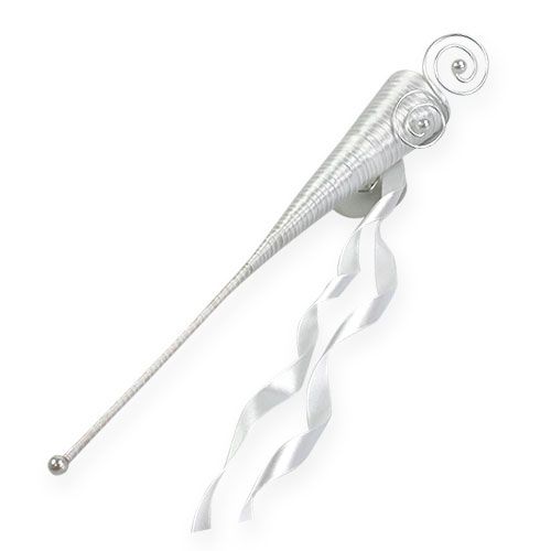 Floristik24 Satengveske hvit 40cm 3stk