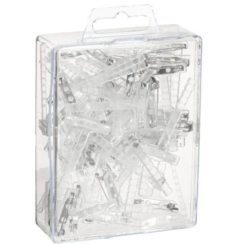 gjenstander Bryllupsnåler gjennomsiktige/sølvfargede 5 cm 50 stk