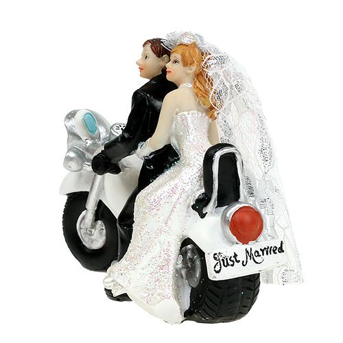 Floristik24 Bryllupsfigur brudepar på motorsykkel 9 cm