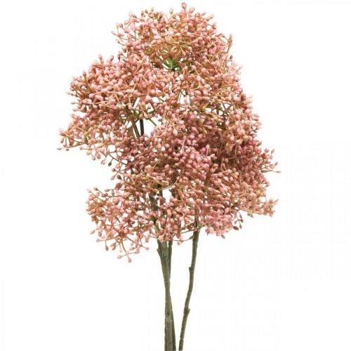 Hyllebær kunstig rosa blomstgren 52cm 4stk