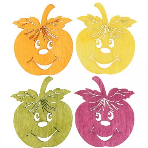 gjenstander Streudeko -ler -eple, høst, borddekorasjon, krabbe -eple -appelsin, gul, grønn, rosa H3,5cm B4cm 72stk.