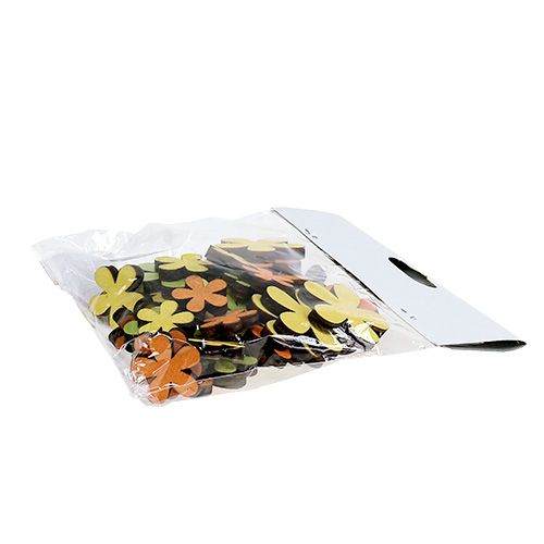 Floristik24 Treblomst 2-3,5cm oransje, grønn, gul 36stk