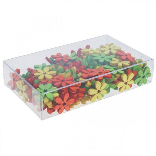 gjenstander Treblomster sprer dekorasjon blomstrer tre oransje/gul/grønn Ø2cm 144p