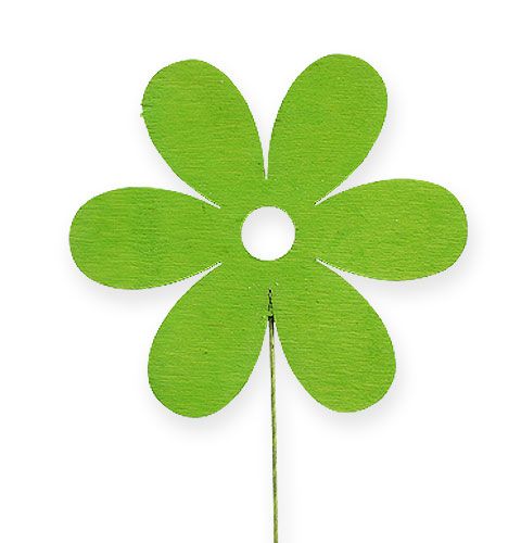 Floristik24 Treblomst på ledning 8cm 3-farget rumpe. 12stk