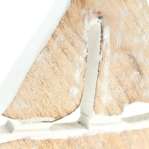 Floristik24 Deco -båt laget av mangotre, naturlig, hvit 21cm x 18cm