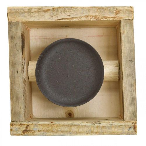 Floristik24 Lysestake borddekorasjon lysestake tredekorasjon 15×15cm