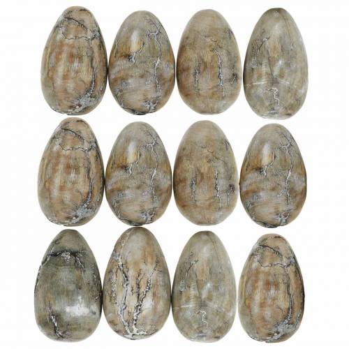 Floristik24 Deco kyllingegg, påskeegg laget av mangotre naturell 12 stk