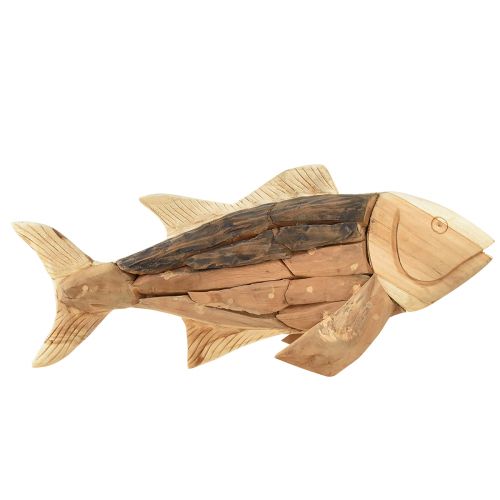 Floristik24 Tre fisk teak tre dekorasjon fiske bord dekorasjon tre 63cm