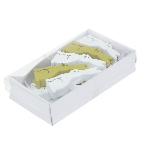 Floristik24 Trekanin til å henge grønn, hvit 2,5 cm x 6,5 cm 10stk