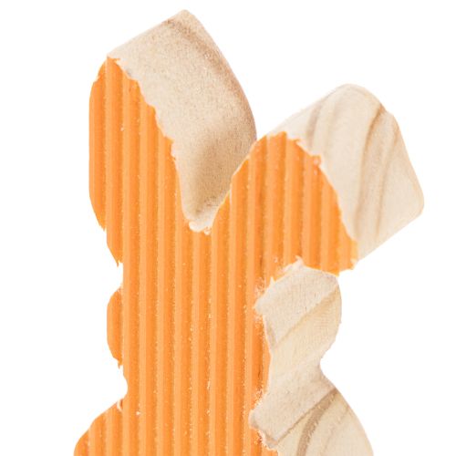 gjenstander Trepynt av påskeharer, gul og oransje, 4x8 cm, 6 deler