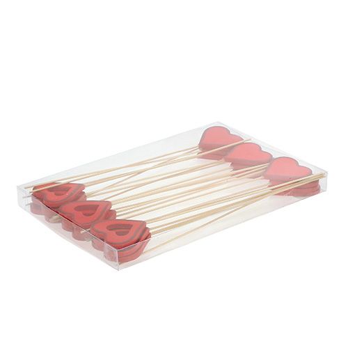 Floristik24 Trehjerte 5cm rødt 24stk