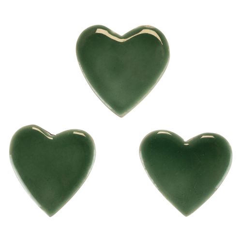Floristik24 Trehjerter dekorative hjerter grønt blankt tre 4,5cm 8stk