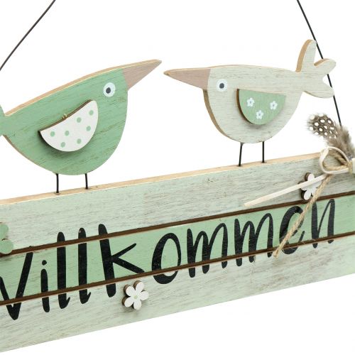 Floristik24 Treskilt "Velkomst" grønt 29,5cm x 28cm 2stk