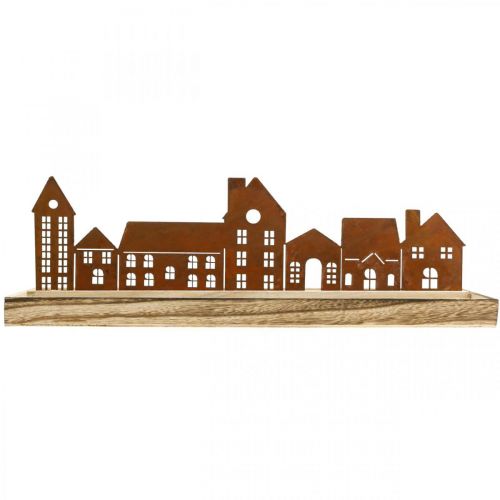 Floristik24 Dekorativt trebrett rektangulært med patinahus 50×17cm