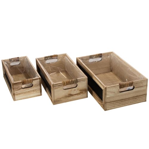Treboks med tavle for merking, sett med 3, 36 cm | Floristik24.no