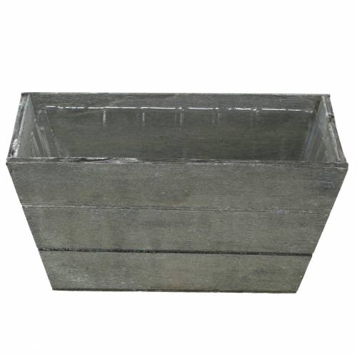 Floristik24 Planter treboks gråvasket 20x12cm H10cm