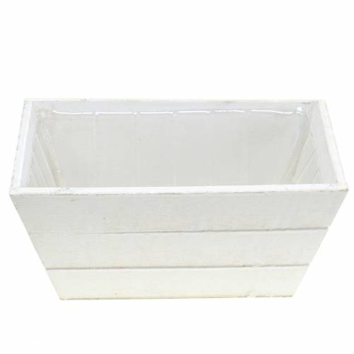 Planter trekasse hvit 20x12cm H10cm | Floristik24.no