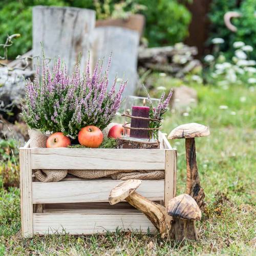 Floristik24 Treboks naturlig brun 43,5 cm / 37,7 cm / 31,8 cm sett med 3