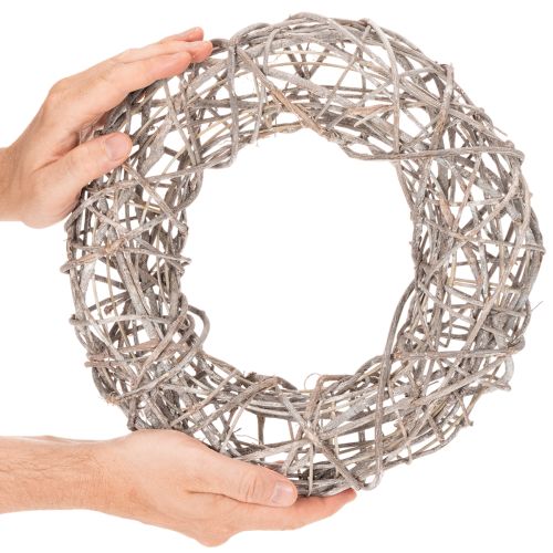 Trekrans, dekorativ krans, naturhvit, Ø30 cm, H9,5 cm | Floristik24.no
