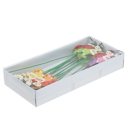 Floristik24 Marihøne av tre på pinne 7cm 24stk