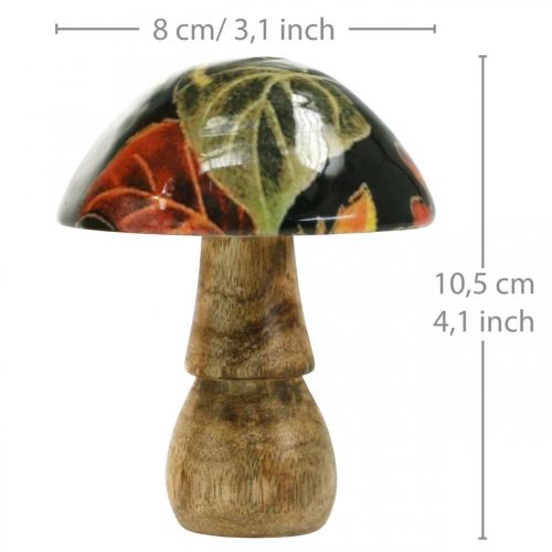 Floristik24 Tresoppblad høstpynt sopp mangotre svart, fargerik Ø8cm H10,5cm