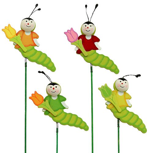 Floristik24 Trelarve på pinne 8cm rumpe. 24 timer