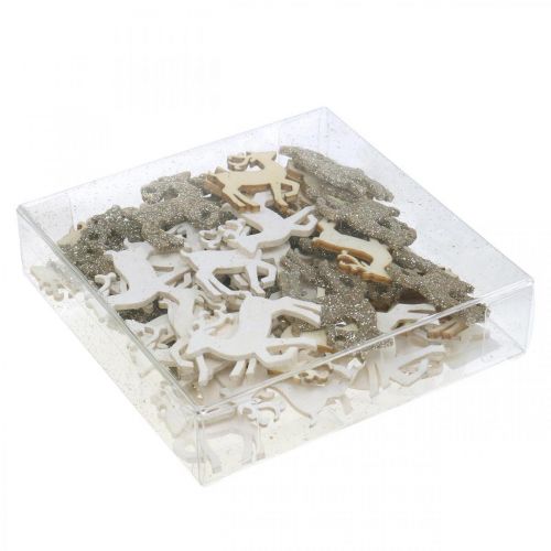 Floristik24 Strøpynt julehjort tredekor 4cm 72 stk