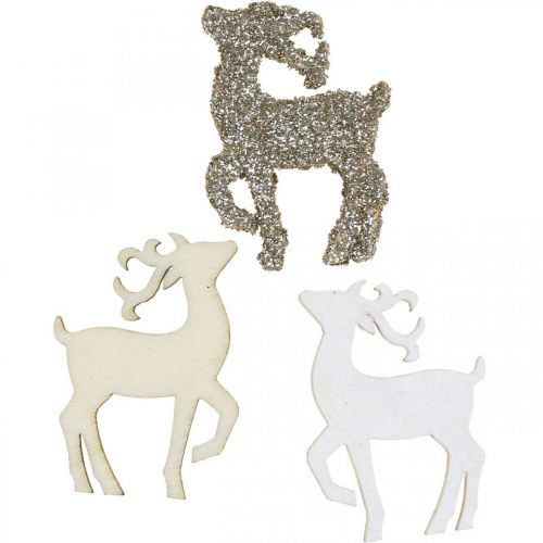 Floristik24 Strøpynt julehjort tredekor 4cm 72 stk