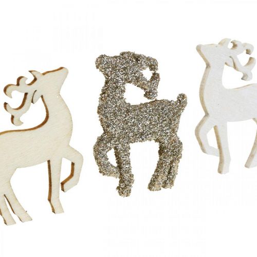 Floristik24 Strøpynt julehjort tredekor 4cm 72 stk