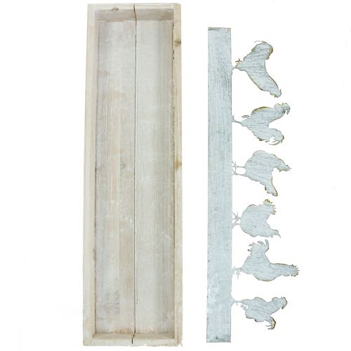 Floristik24 Trebrett med dekorativ plugghane 46cm